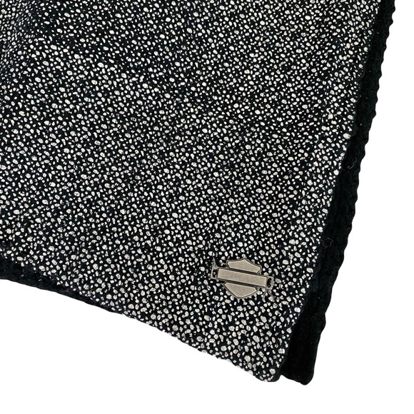 Harley Davidson Scarf 8” x 67” Black Silver Metallic Womens Unisex HD Long Wrap - Picture 4 of 11